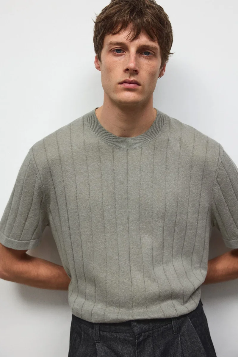 H&M Regular Fit Knitted T-shirt